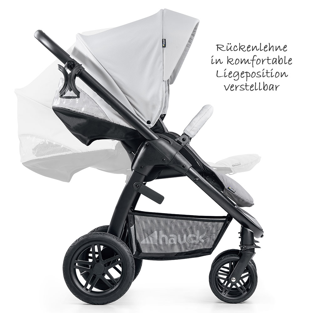 Saturn R Duoset Babywanne inkl Buggy und Zubeh/örpaket Kombikinderwagen ab Geburt bis 25 kg Hauck 10-teiliges Kinderwagen-Set 2in1 Lunar Stone